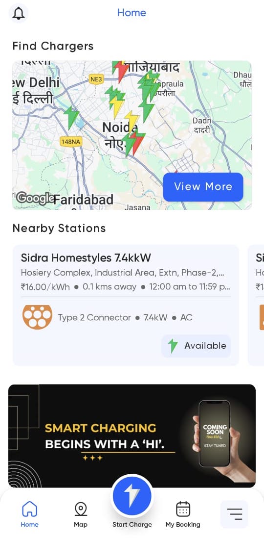 Mobile app map view